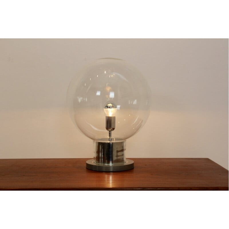 Iconic Raak Amsterdam XL Globe chrome and glass table lamp - 1960s