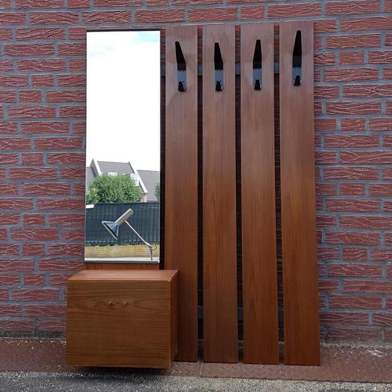 Mid century wall mounted coat rack - 1960s