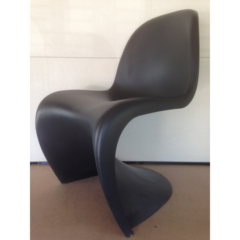 Set of 6 black chairs "Panton Chaire, Verner PANTON - 1990s