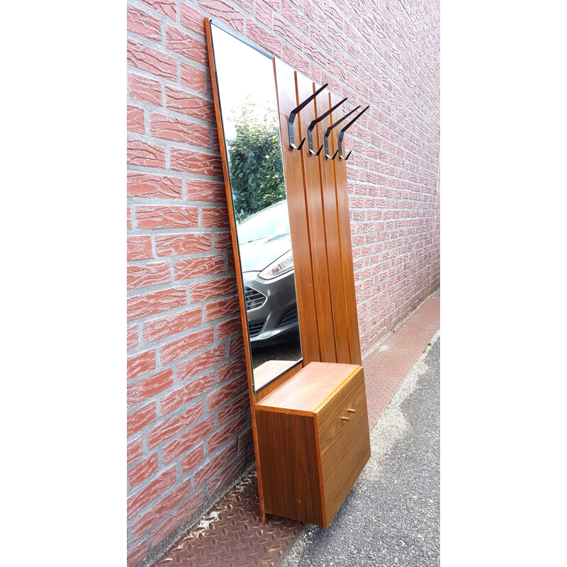 Mid century wall mounted coat rack - 1960s