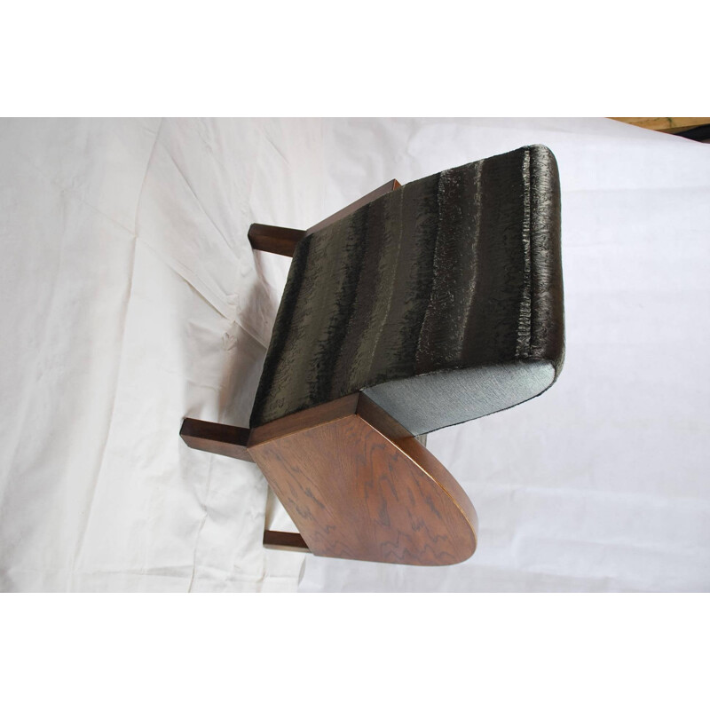 Sillón y mesa de centro de vinatge negro - 1950