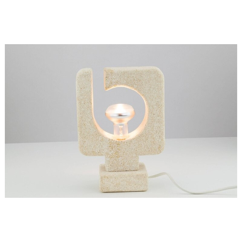 Mid-century sculptural stone lamp - 1970s