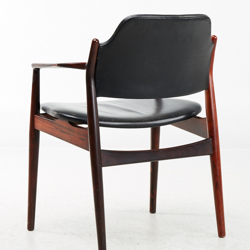 "62A" armchair in rosewood and leather by Arne Vodder for Sibast - 1960s