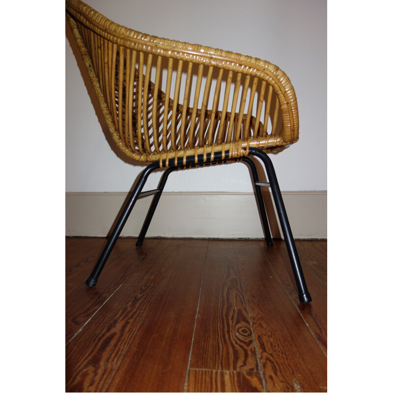 Pair of rattan armchairs by Rohe Noordwolde - 1950s