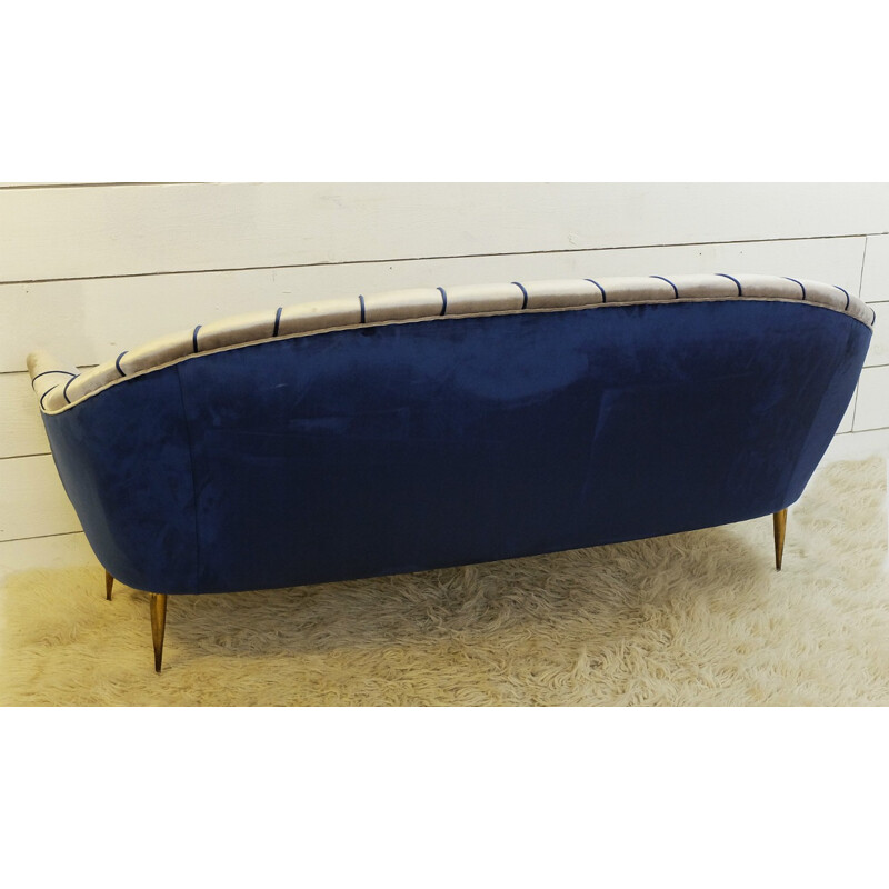 Canapé vintage italien en bleu et gris - 1960