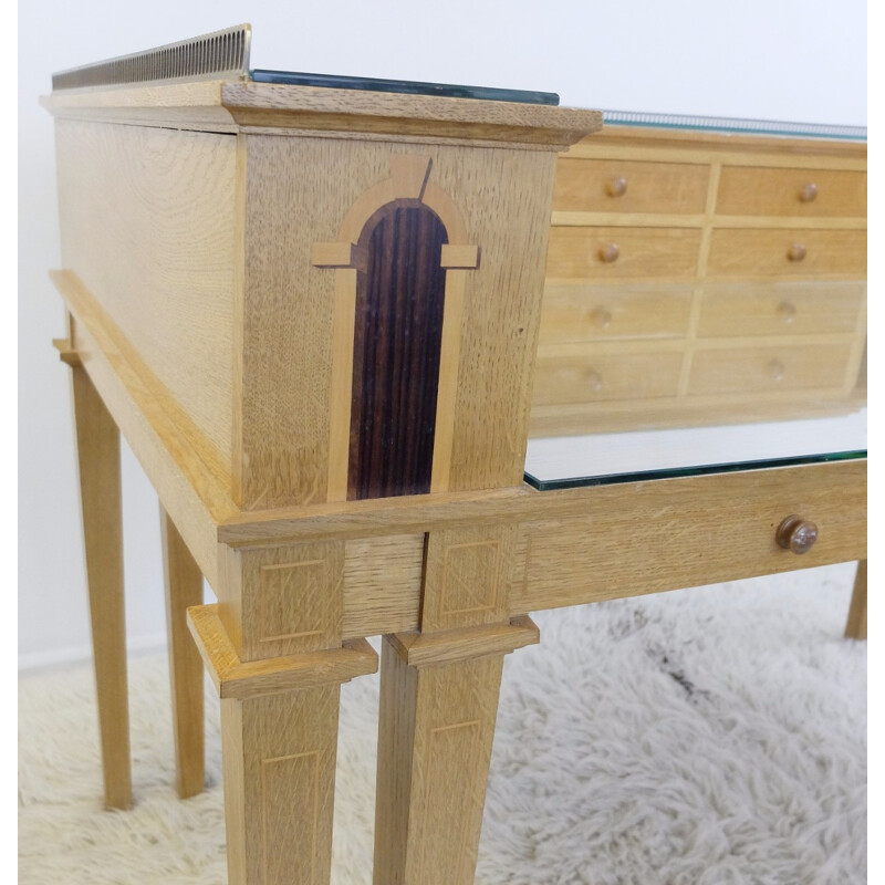 Wooden desk with double feet by David Linley - 1990s