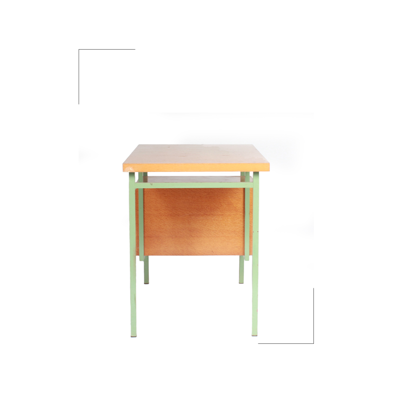 3 drawers desk with green watercolor legs - 1960s