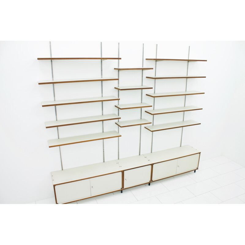 Wall shelving system with sideboard M125 by Hans Gugelot for Bofinger - 1960s 