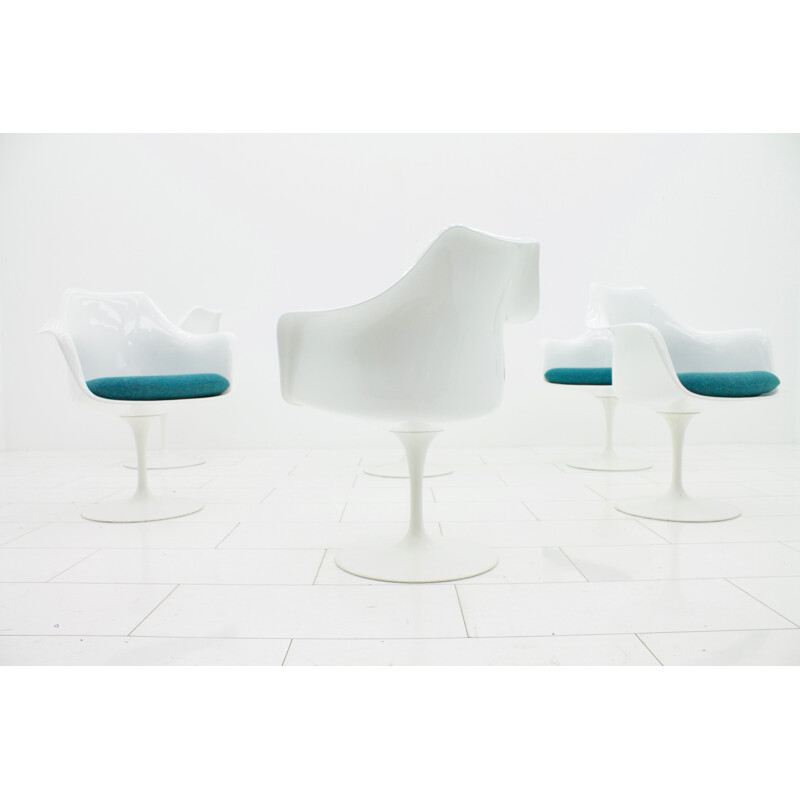Lot de 6 fauteuils tulipes pivotants de Eero Saarinen pour Knoll - 1950