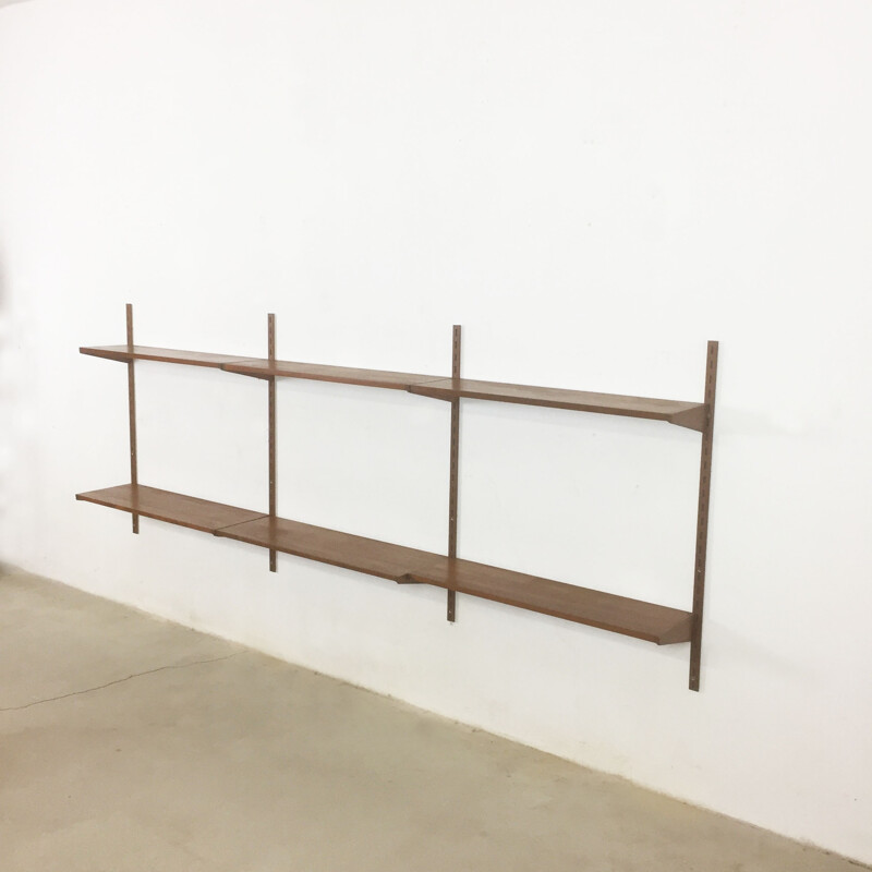 Teak wall unit by Kai Kristiansen for Feldballes Mobelfabrik Denmark - 1960s