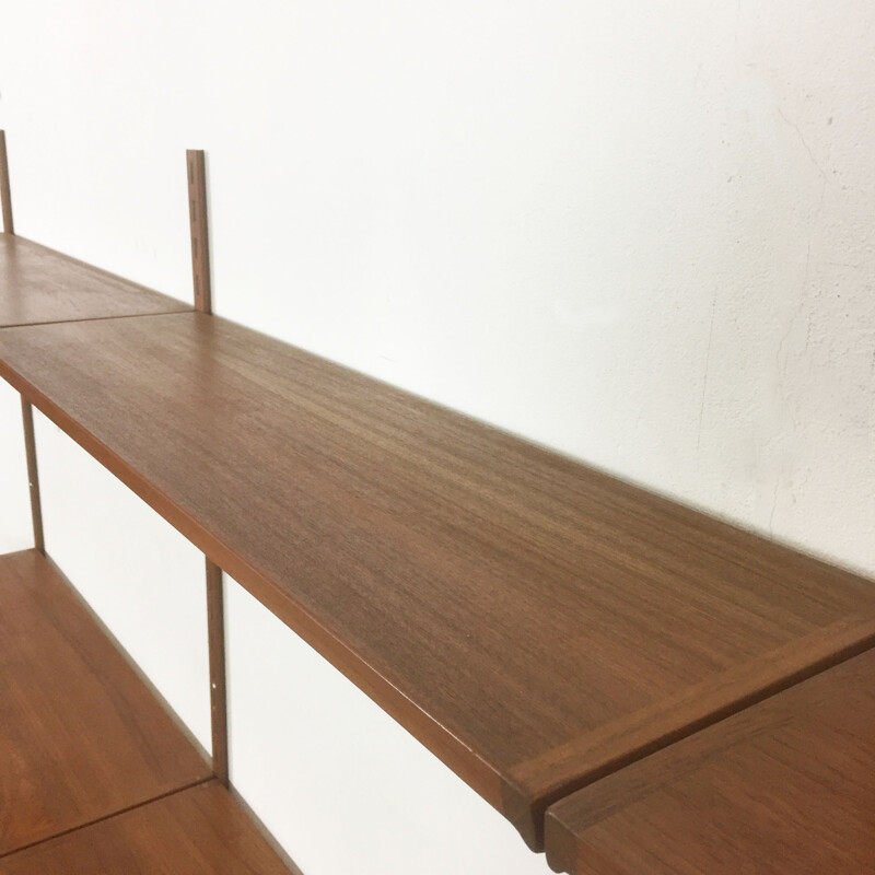 Teak wall unit by Kai Kristiansen for Feldballes Mobelfabrik Denmark - 1960s