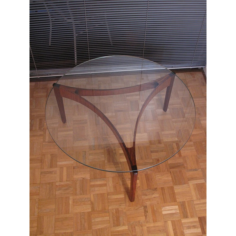 Rosewood and Glass cofee table by Sven Ellekaer - 1960s