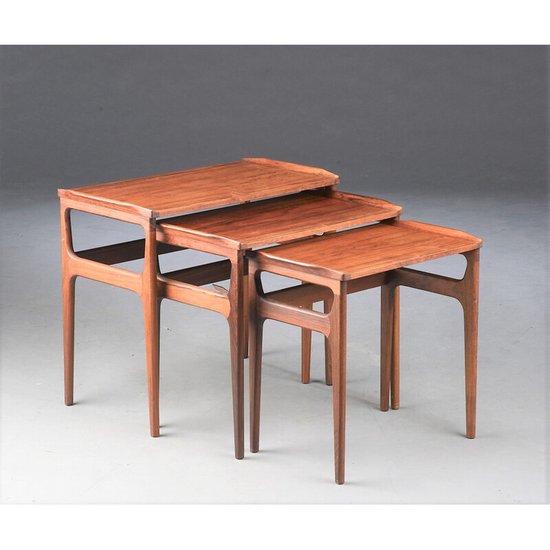 Rosewood nesting tables by Erling Torvits - 1960s