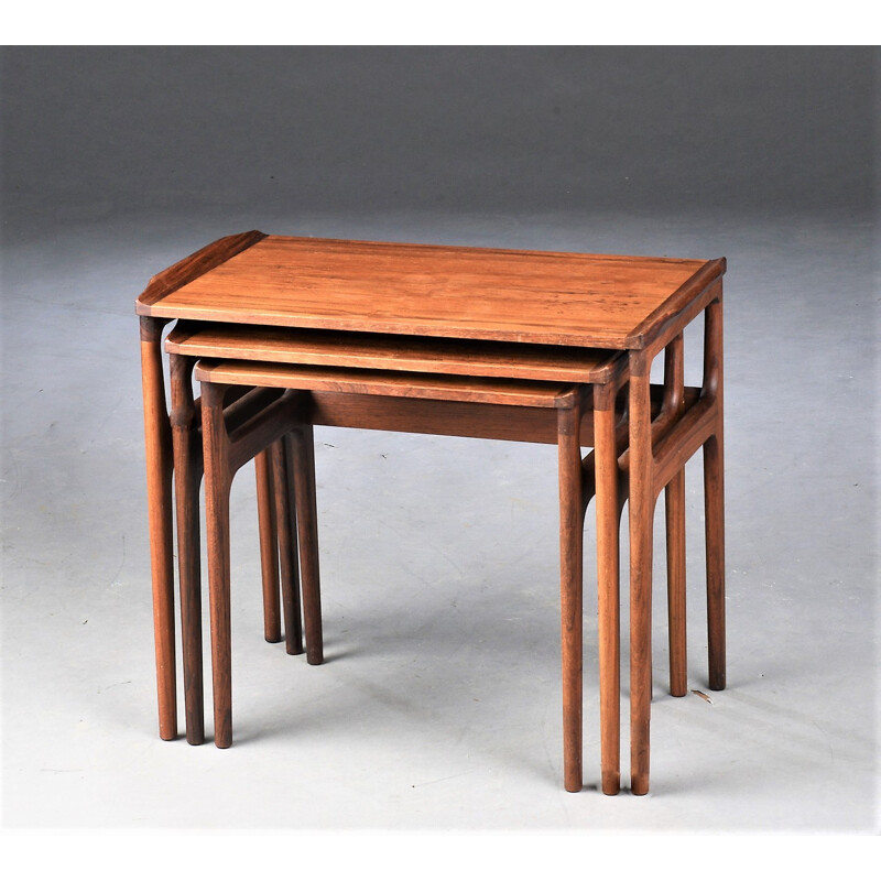 Rosewood nesting tables by Erling Torvits - 1960s