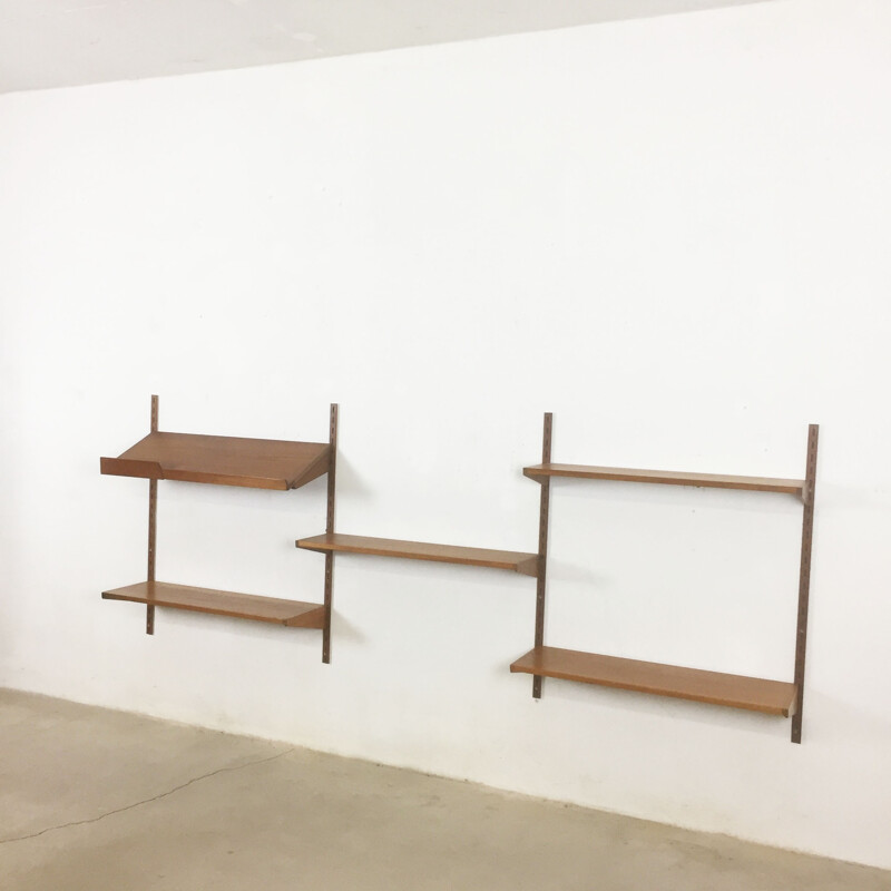 Teak wall unit by Kai Kristiansen for Feldballes Mobelfabrik Denmark - 1960s