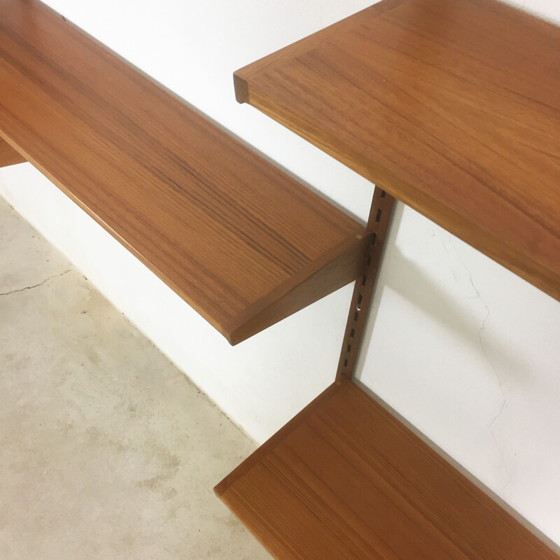 Teak wall unit by Kai Kristiansen for Feldballes Mobelfabrik Denmark - 1960s