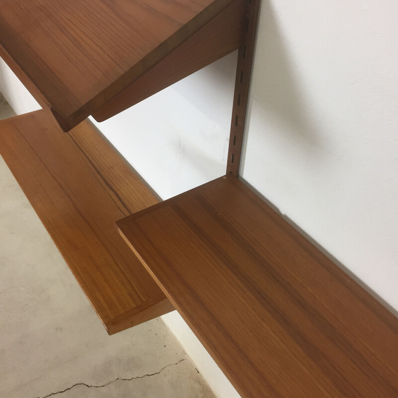 Teak wall unit by Kai Kristiansen for Feldballes Mobelfabrik Denmark - 1960s