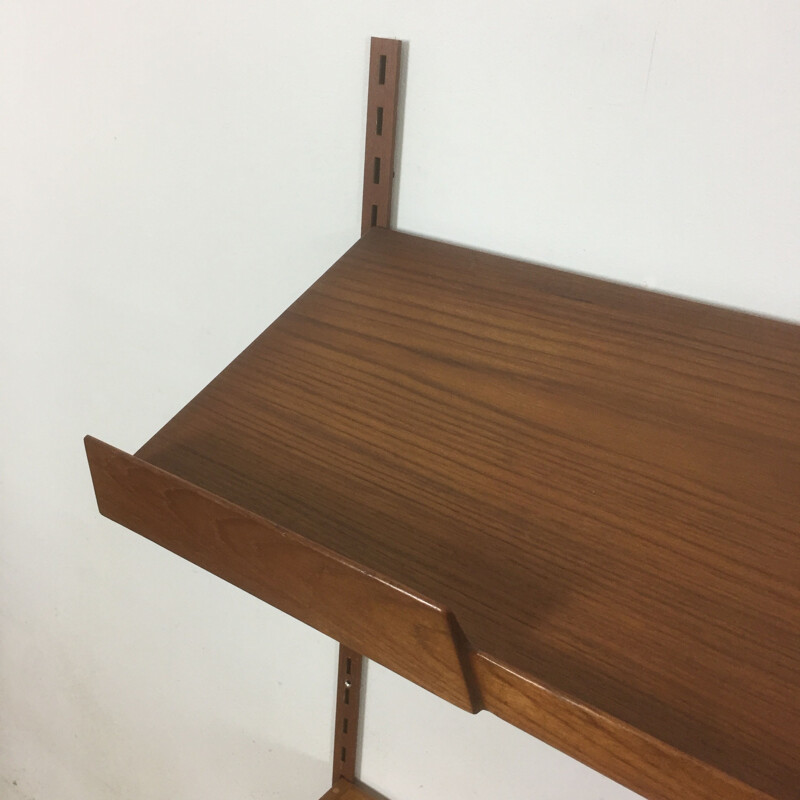 Teak wall unit by Kai Kristiansen for Feldballes Mobelfabrik Denmark - 1960s