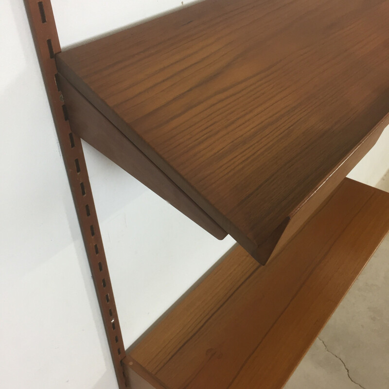 Teak wall unit by Kai Kristiansen for Feldballes Mobelfabrik Denmark - 1960s