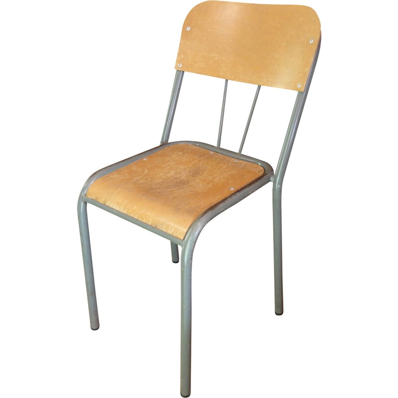 Ensemble de 4 chaises d'écolier vintage - 1950