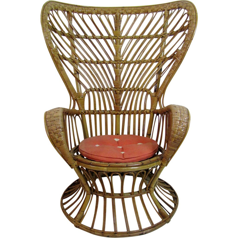 Wicker armchair by Gio Ponti for Vittoro Bonacina - 1950s