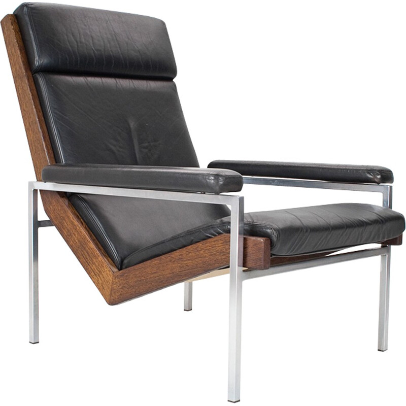 Lounge chair in wenge and leather by Rob Parry for Gelderland - 1960s