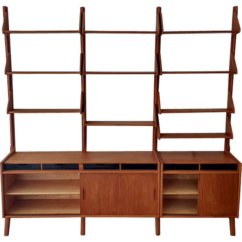 "Libra" wall unit in teak produced by Haraldsen & Co - 1950s