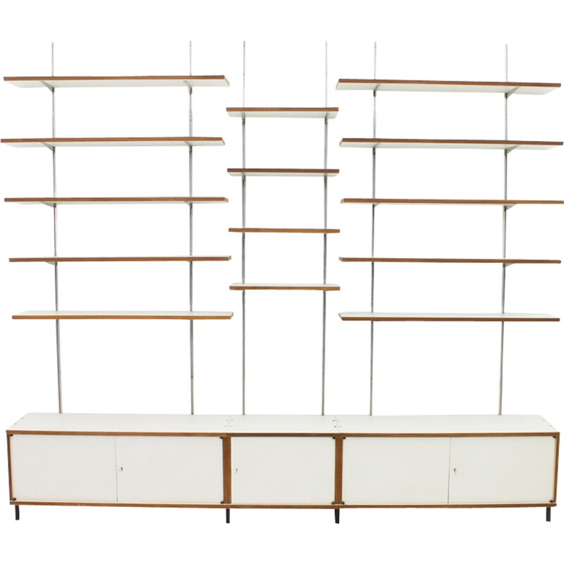 Wall shelving system with sideboard M125 by Hans Gugelot for Bofinger - 1960s 