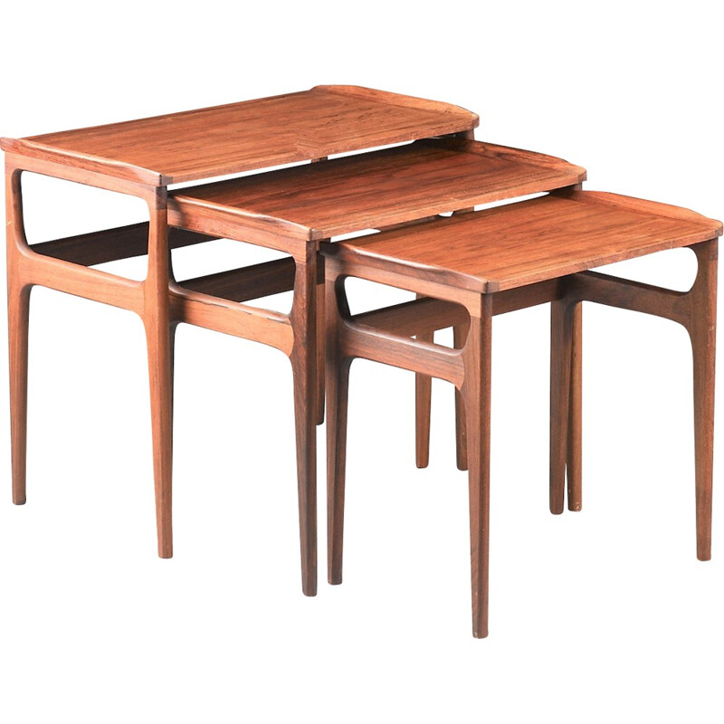 Rosewood nesting tables by Erling Torvits - 1960s