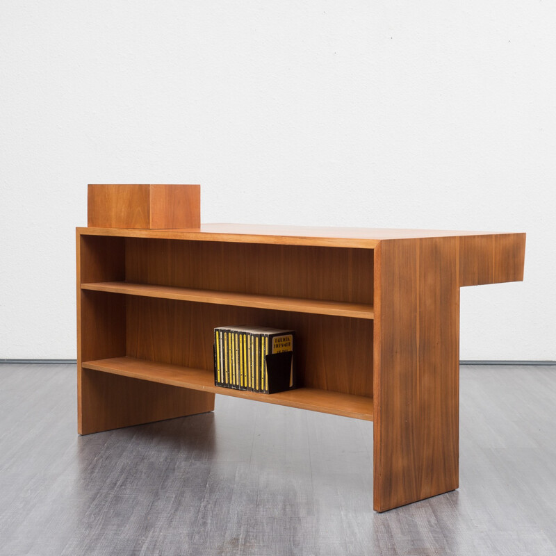 Mid-century walnut L-shaped desk - 1950s