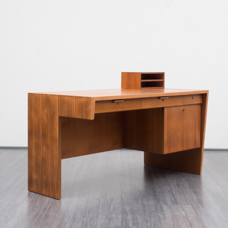 Mid-century walnut L-shaped desk - 1950s