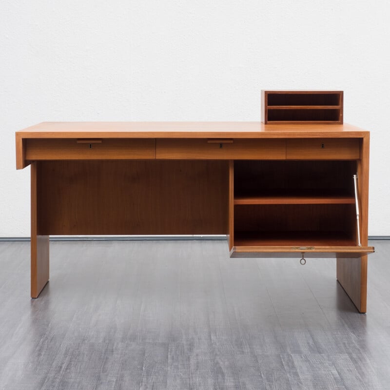 Mid-century walnut L-shaped desk - 1950s