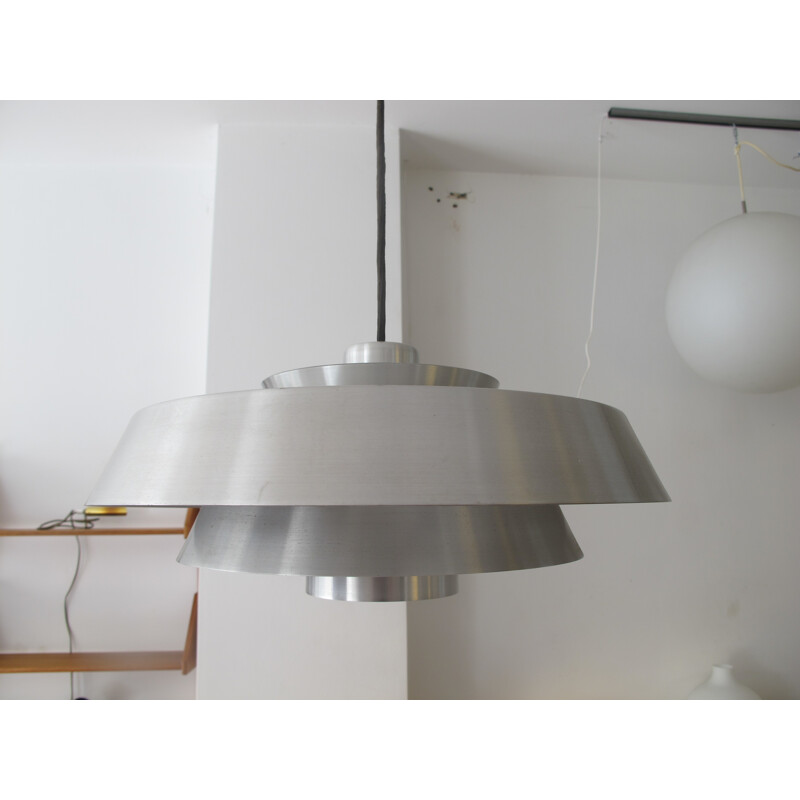 'Nova' aluminium hanging lamp by Jo Hammerborg for Fog & Mørup - 1960s 