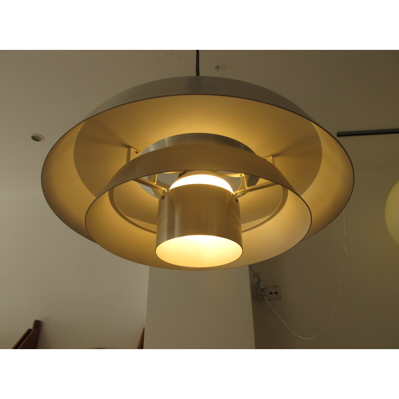 'Nova' aluminium hanging lamp by Jo Hammerborg for Fog & Mørup - 1960s 