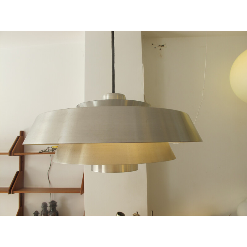 'Nova' aluminium hanging lamp by Jo Hammerborg for Fog & Mørup - 1960s 