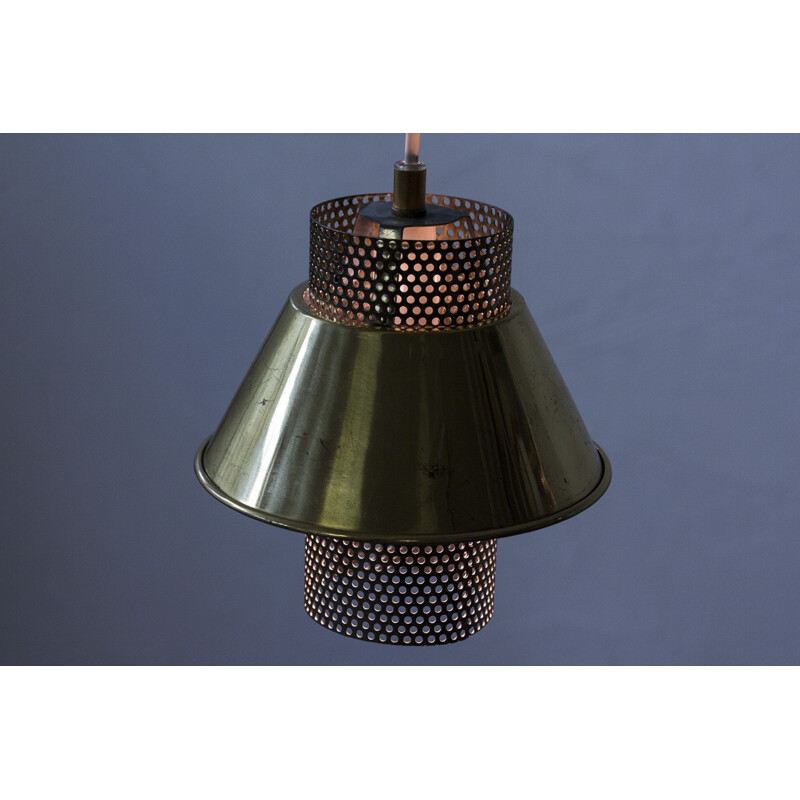 T766 pendant lamp with perforated cylinder by Hans-Agne Jakobsson - 1970s