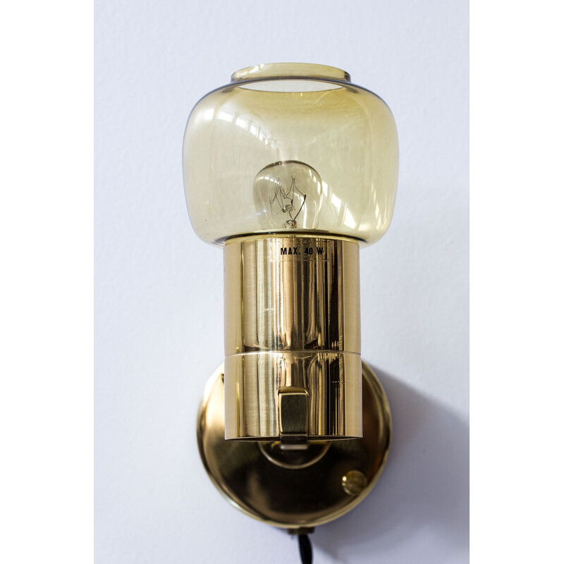 Pair of " V306" golden wall lamps by Hans-Agne Jakobsson - 1960s