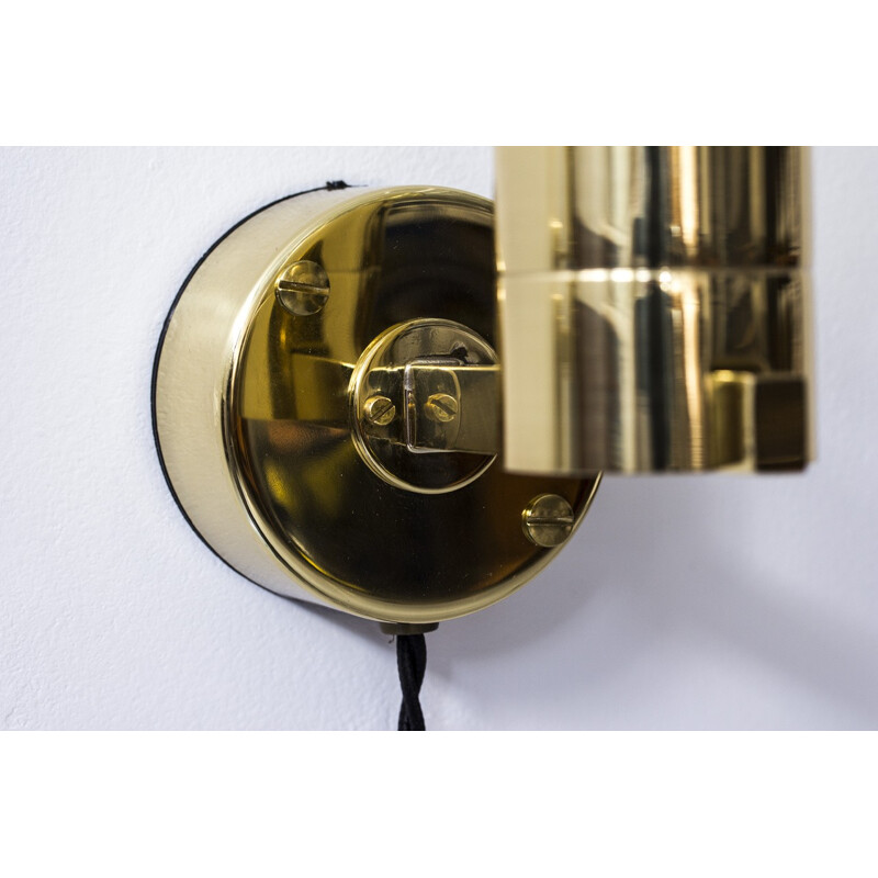Pair of " V306" golden wall lamps by Hans-Agne Jakobsson - 1960s