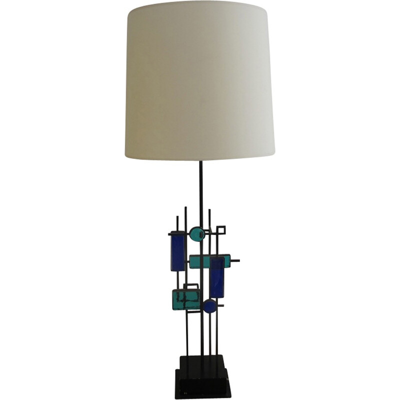 Lampe en fer et en verre de Holm Sørensen - 1960