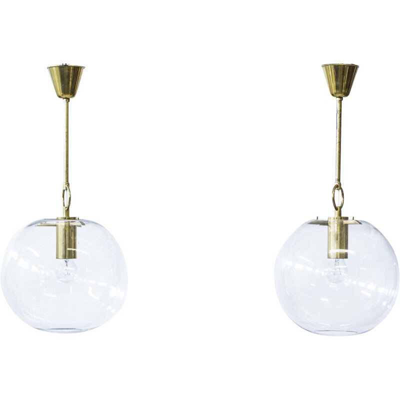 Pair of large pendant lights by Hans-Agne Jakobsson - 1960s