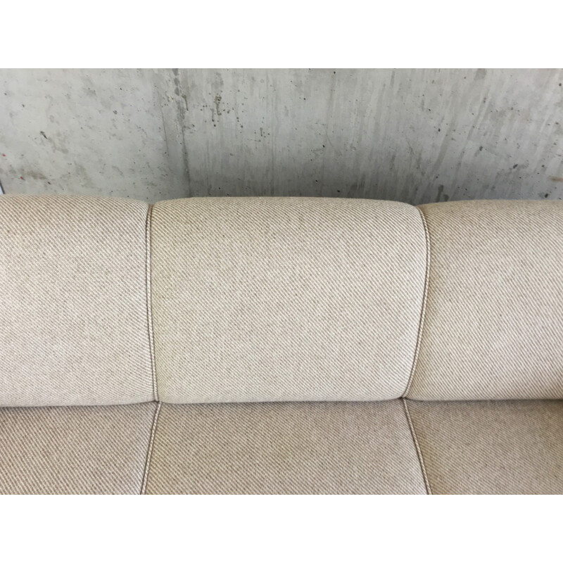 Mid-century 3-seater sofa in beige wool - 1960s