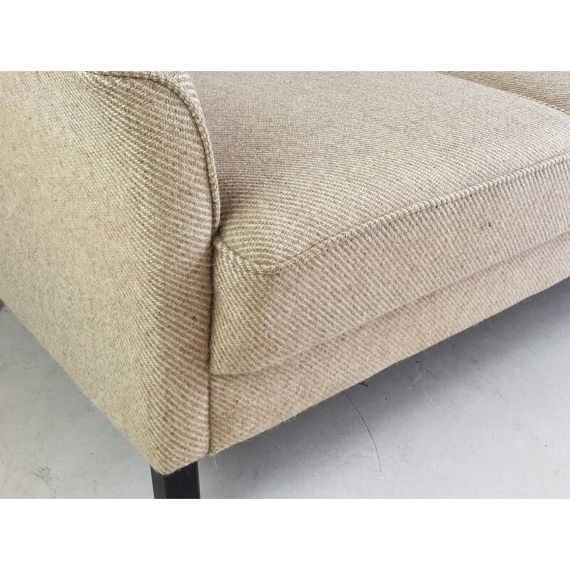Mid-century 3-seater sofa in beige wool - 1960s