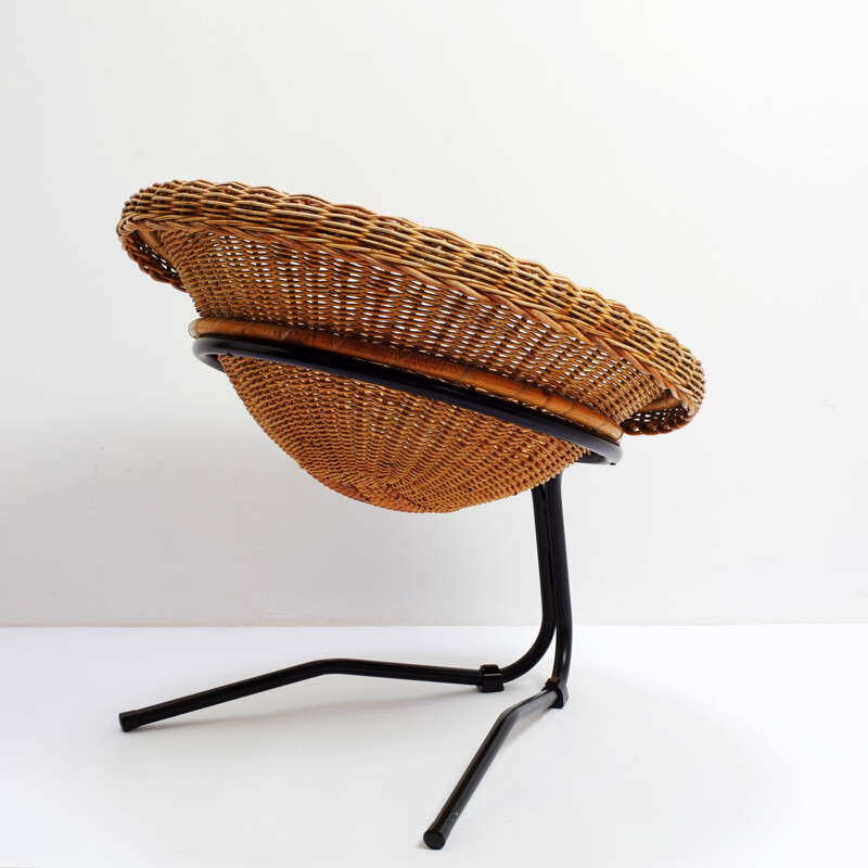 Rattan armchair by Arnold Bueno de Mesquita, editor Rohé Noordwolde - 1950s