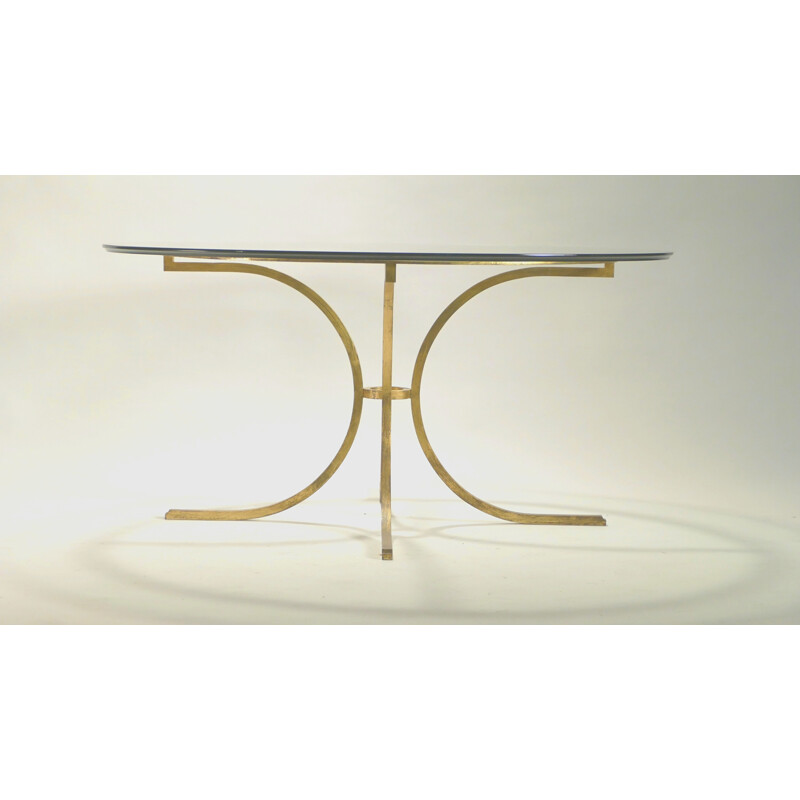 Large dining room table in golden cast iron, Robert THIBIER - 1960s