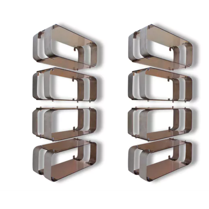 Set of 4 shelves in steel, Donald SINGER - 1970s