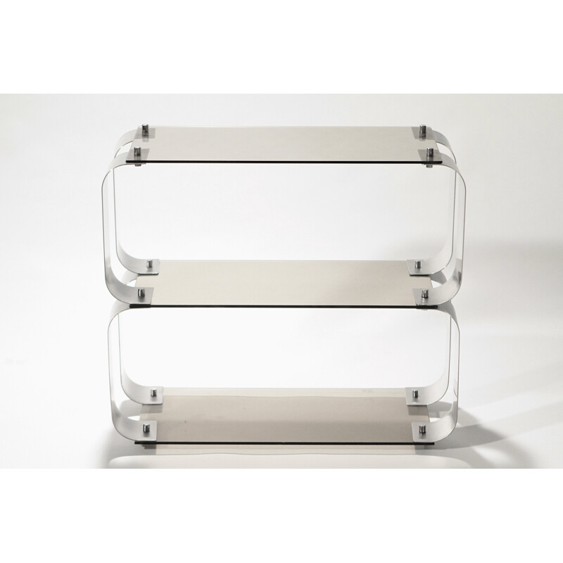 Set of 4 shelves in steel, Donald SINGER - 1970s