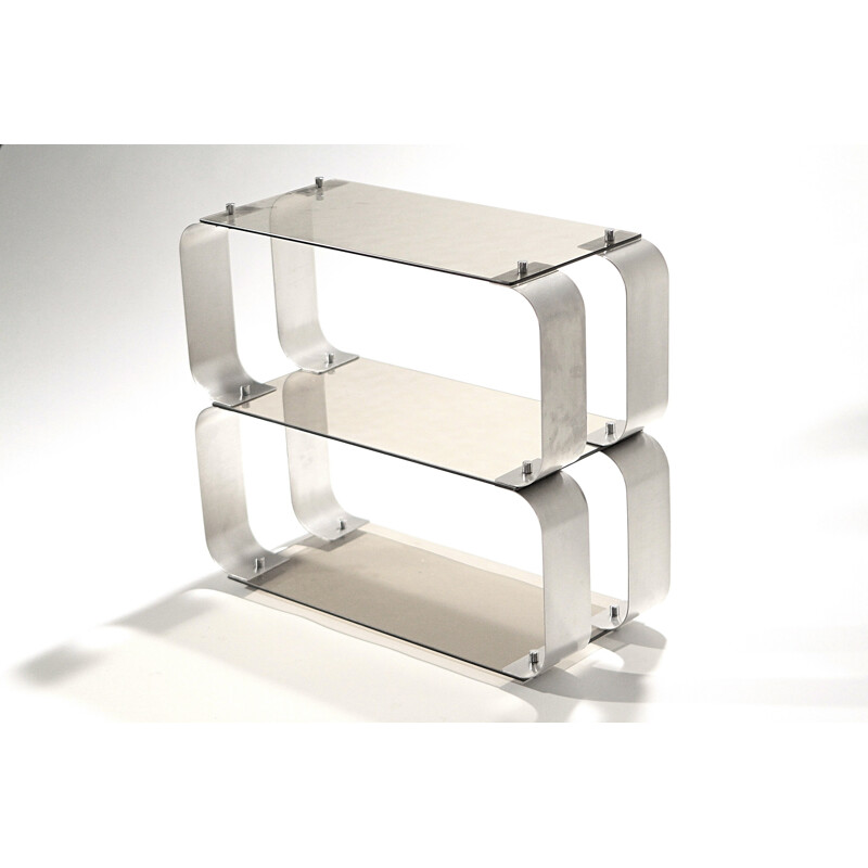 Set of 4 shelves in steel, Donald SINGER - 1970s