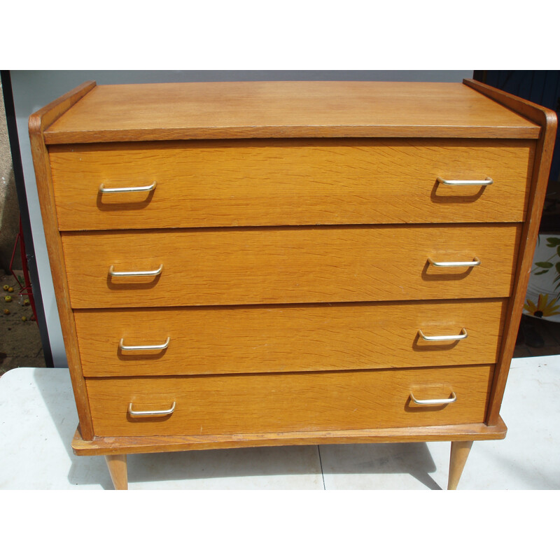 Mid-century chest of drawers with compass legs - 1960s