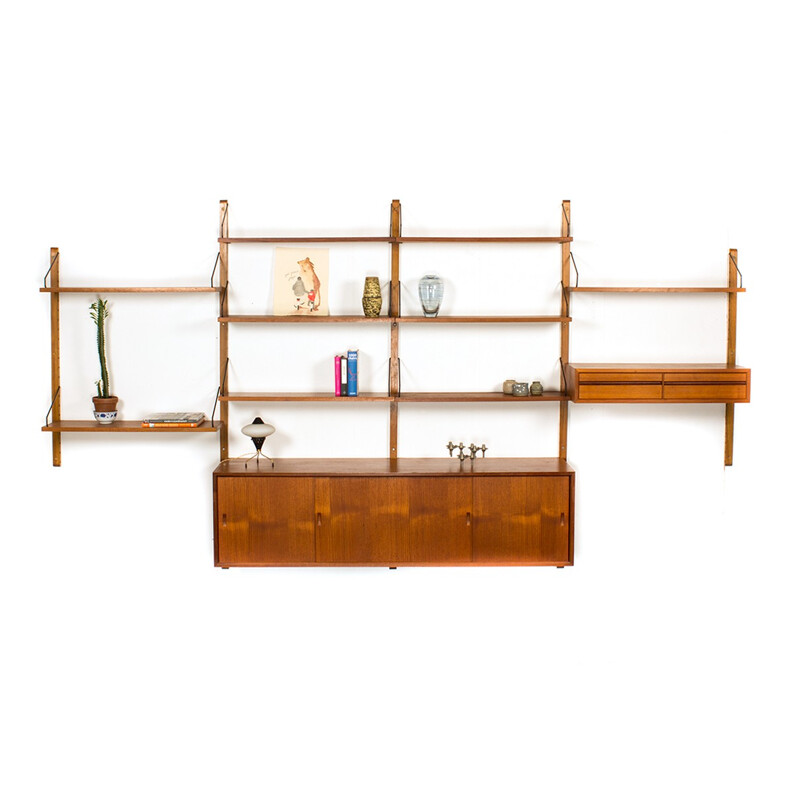 Mid-century teak wall system with sideboard by Poul Cadovius - 1960s