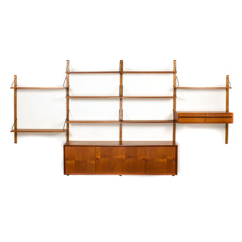Mid-century teak wall system with sideboard by Poul Cadovius - 1960s